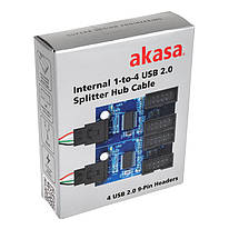 Akasa Interner 1 to 4 USB 2.0 Hub (AK-CBUB64-30BK)