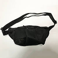 Качественная и надежная тактическая сумка-бананка из прочной и водонепроницаемой ткани черная NW-727 через