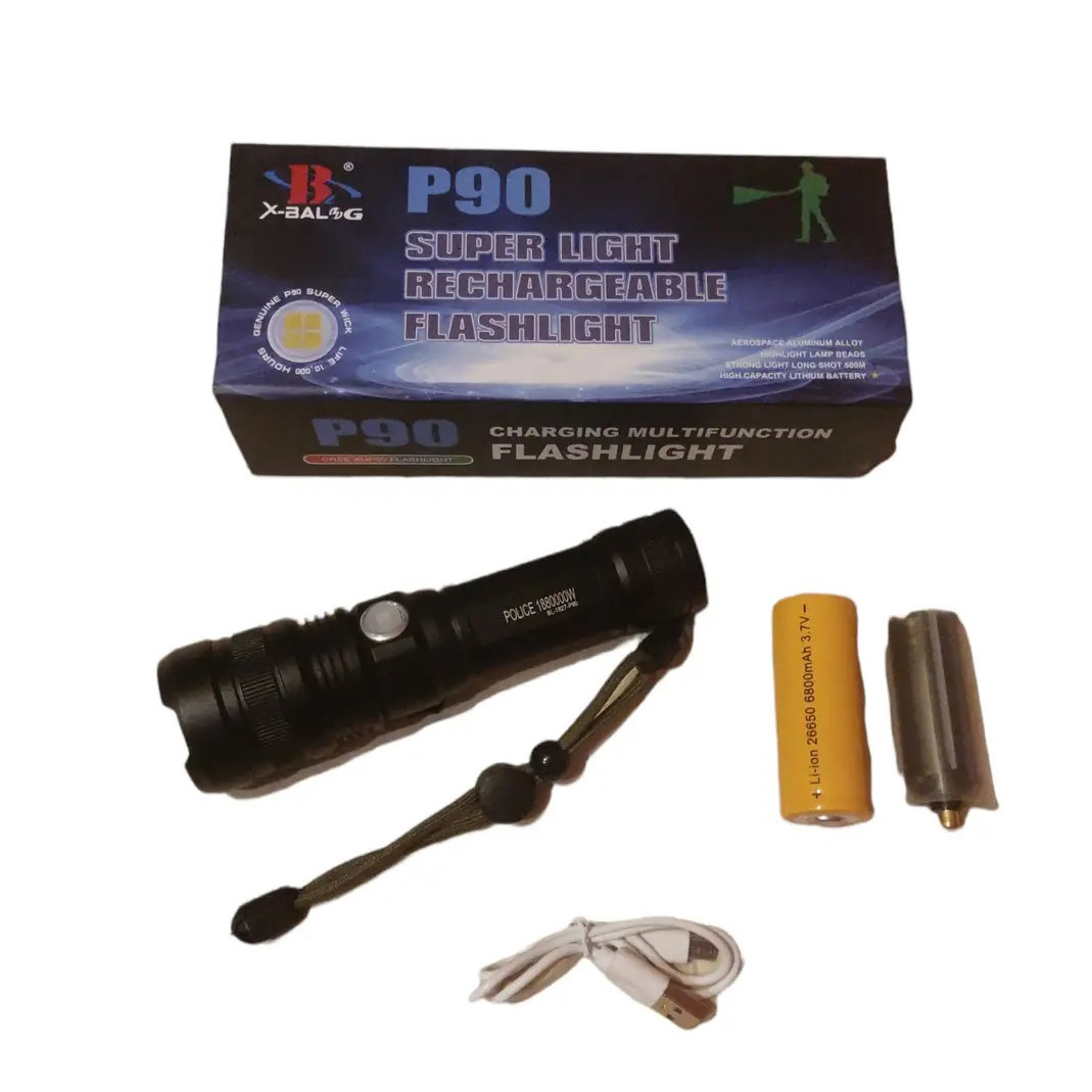Ручной аккумуляторный светодиодный фонарь Police X-Balog BL-1827-P90 переносной с USB зарядкой оптическим - фото 7 - id-p1726512613
