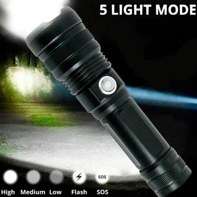 Ручной аккумуляторный светодиодный фонарь Police X-Balog BL-1827-P90 переносной с USB зарядкой оптическим - фото 9 - id-p1726512613