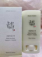 Beauty of Joseon Matte Sun Stick: Mugwort+Camelia (SPF 50+ PA++++) матовий сонцезахисний стік для обличчя