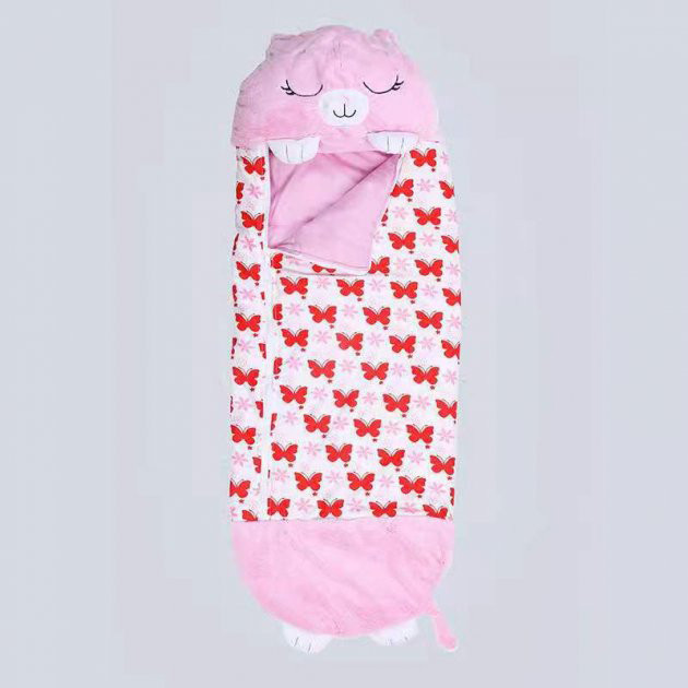 Спальный детский мешок Слипик 140х50 см на молнии Happy Nappers Розовый - фото 3 - id-p1745931046