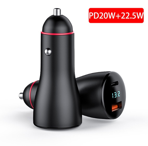 Зарядка авто в прикурку + Вольтметр 12/24V 1USB-1Type-C (5A+3A) 42.5W PD20W.Super 22.5W NEEKFOX MGDZ004, фото 1