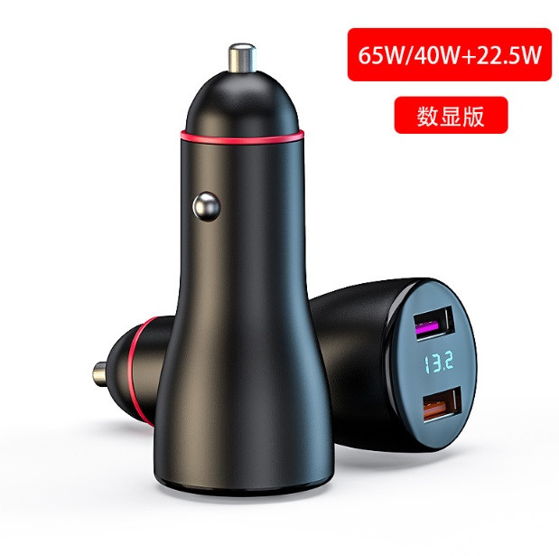 Зарядка авто в прикурку + Вольтметр 12/24V 2USB (5A+3A) 66+22.5W.OPPO20W.WARP. QC3.0 66W P5S, фото 1