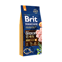 Сухой корм для взрослых собак средних пород Brit Premium Adult M 15 кг