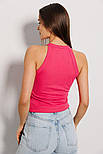 Жіночий топ-майка в рубчик із американською проймою, фото 3