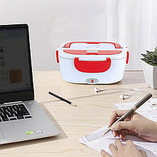 Ланч бокс з підігрівом від розетки 220 V помаранчевого кольору контейнер для їжі Electric Lunch Box, фото 3