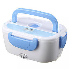 Ланч бокс з підігрівом від прикурювача 12 V блакитного кольору контейнер для їжі Electric Lunch Box, фото 2