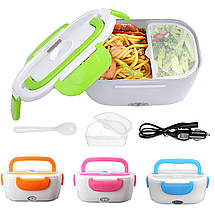 Ланч бокс з підігрівом від прикурювача 12 V блакитного кольору контейнер для їжі Electric Lunch Box, фото 4