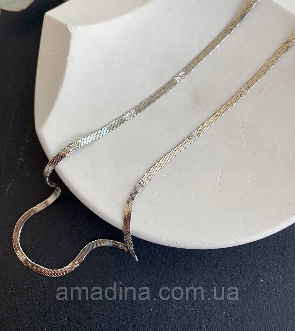 Жіночий ланцюжок змійка з медичної сталі колір срібло Stainless Steel Xuping