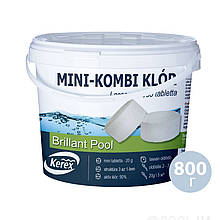 Таблетки для очищення басейну MINI «Комбі хлор 3 в 1» Kerex 80009, 800 г (Угорщина)