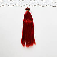 Волосся Шовк для ляльок пряме 25 см Червоний