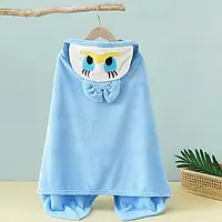 Дитячий рушник з капюшоном Рушник для дітей Куточок Качка Поночка Блакитний колір 140*70 см