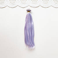 Волосся Шовк для ляльок пряме 25 см Блакитний з рожевим