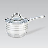 Сотейник ківш із неіржавкої сталі з кришкою 2.1 л Maestro MR-3513-16S Ківш неіржавка індукційне дно, фото 7