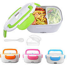 Ланч бокс з підігрівом від розетки 220 V блакитного кольору контейнер для їжі Electric Lunch Box, фото 4