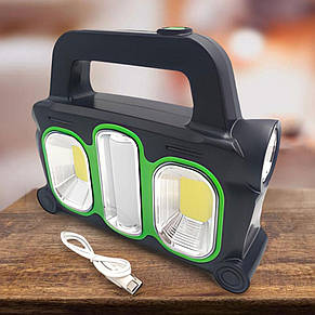 Ліхтар акумуляторний Hurry Bolt HB-6169 із сонячною батареєю та функцією PowerBank, фото 1