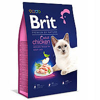 Повноцінний сухий корм для кішок Brit Cat Premium by Nature Adult курка 8 кг