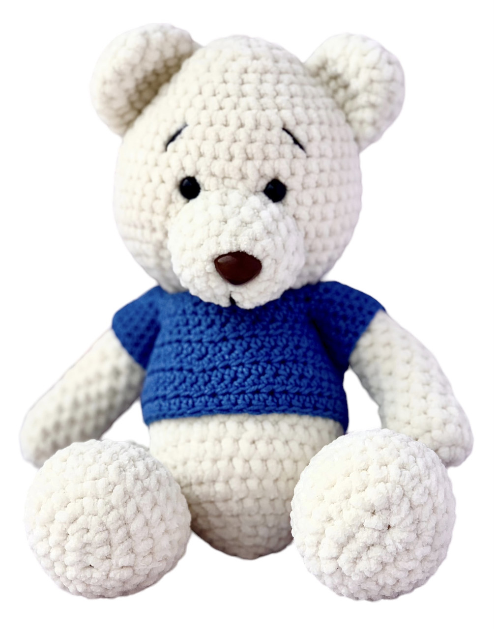 Білий Ведмедик Бо Плюшева Іграшка Ручної Роботи Handmade 32 см