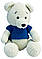 Білий Ведмедик Бо Плюшева Іграшка Ручної Роботи Handmade 32 см, фото 2