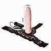 Страпон реалістичний фалоімітатор з вібратором 19 см Lybaile Jessica Belt Strap On Flesh, фото 3