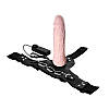 Страпон реалістичний фалоімітатор з вібратором 19 см Lybaile Jessica Belt Strap On Flesh, фото 4