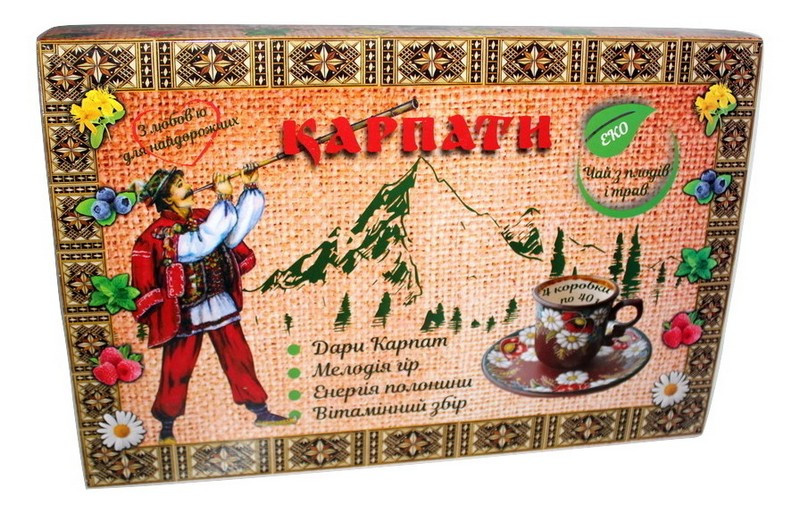 Подарунковий набір чаїв дари Карпат Фіточай натуральний Карпатський чай трав'яний і ягідний лікувальний збір трав