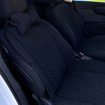 Автомобільна подушка на підголівник з алькантари (Еко-замша) Подушка в салон автомобіля Чорна 1 шт, фото 2