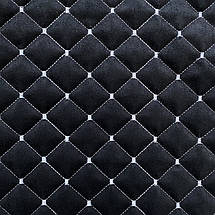 Автомобільна подушка на підголівник з алькантари (Еко-замша) Чорна з білою прошивкою Lux 1 шт, фото 3