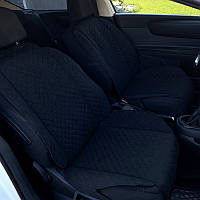 Накидки чехлы на сиденья автомобиля из алькантары (Эко-замша) Широкие Черные Полный комплект