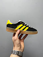 Мужские кроссовки Adidas X Gucci Gazelle Black GG Monogram IE2264