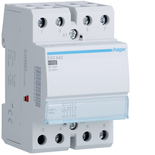 Контактор Hager ESC442 40A 230В 2НВ+2НЗ
