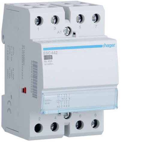 Контактор Hager ESC442 40A 230В 2НВ+2НЗ, фото 1