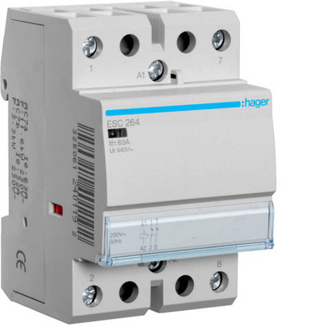 Контактор Hager ESC264 63A 230В 2НЗ, фото 1