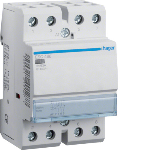 Контактор Hager ESC466 63A 230В 3НВ+1НЗ