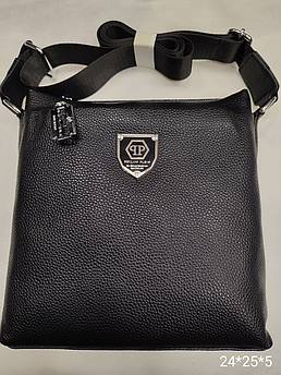 Чоловіча шкіряна сумка Philipp Plein, тканинної ремінь, 24*25*5 см, 931193