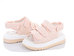 Підліткові рожеві босоніжки для дівчинки на липучці