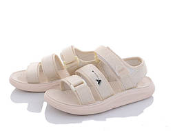 Бежеві босоніжки для дівчинки на липучці