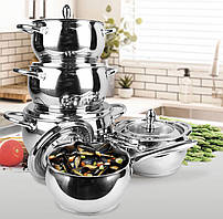 Набір каструль із неіржавкої сталі 10 предметів MR-3509-10 Набір кухонного посуду з товстим дном