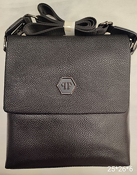 Чоловіча шкіряна сумка Philipp Plein, тканинний ремінь, 24*28*6cм, 931191