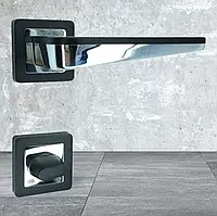 Комплект 1 Ручка на квадратній розетці TRION ЦАМ INGMA74 Black/CP