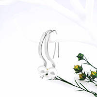 Срібні сережки з перлами Скоби