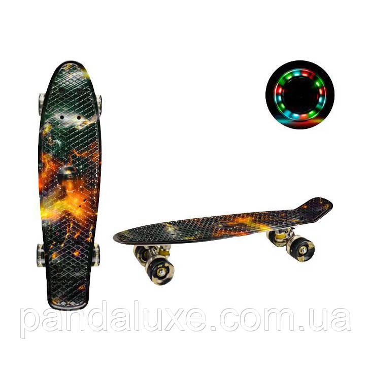 Скейт дитячий красивий Пенні борд PU колеса зі світлом, 55 см