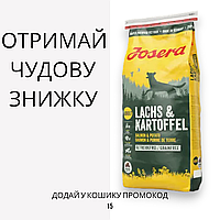 Josera (Йозера) Lachs & Kartoffel беззерновий сухий корм для собак з чутливим травленням, 15 кг