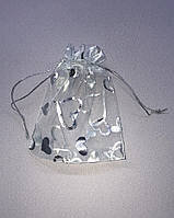 Мішечок для локона, органза сріблом 9х12