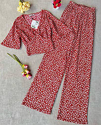 Стильний жіночий комплект - брюки та топ