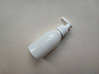 100 - 105 мл белый с белым дозатором для мыла, антисептика 28/410 круглая бутылка,флакон пластиковый ПЭТ