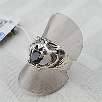 Серебряная печатка тигр, Мужское кольцо "оскал тигра" 925 проба Перстень из серебра 19.5
