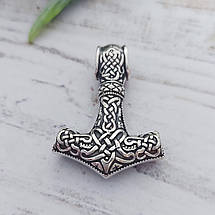 Молот Тора з вовчею головами малі, Серебро 925, фото 5