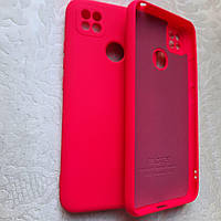 Чехол Silicone case Full для Xiaomi Redmi 9C с закрытым низом микрофиброй силикон Розовый